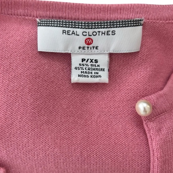 FINAL DAYS ON POSH Pink Cashmere Cardigan with Pearl Buttons - Picture 7 of 7